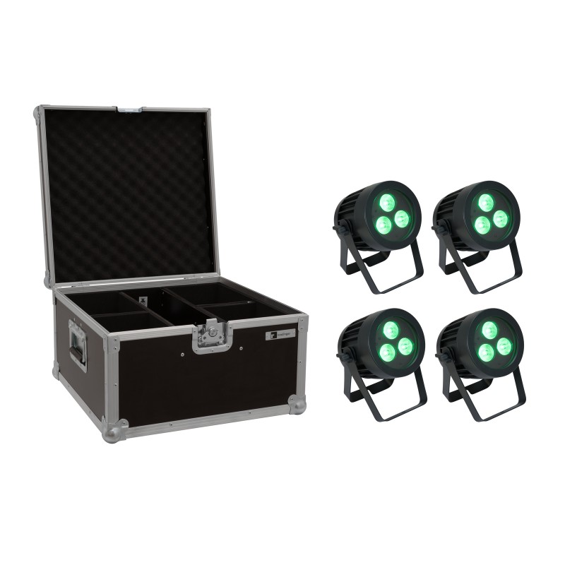 EUROLITE Set 4x LED IP PAR 3x8W QCL Spot + Case - 1 EUROLITE Set 4x LED IP PAR 3x8W QCL Spot + Case - 1