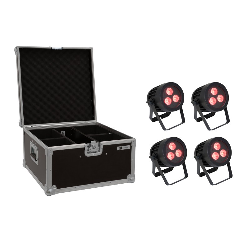 EUROLITE Set 4x LED IP PAR 3x9W SCL Spot + Case - 1 EUROLITE Set 4x LED IP PAR 3x9W SCL Spot + Case - 1