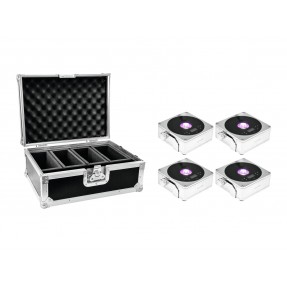 EUROLITE Set 4x AKKU IP Flat Light 1 chrome + Case - 1