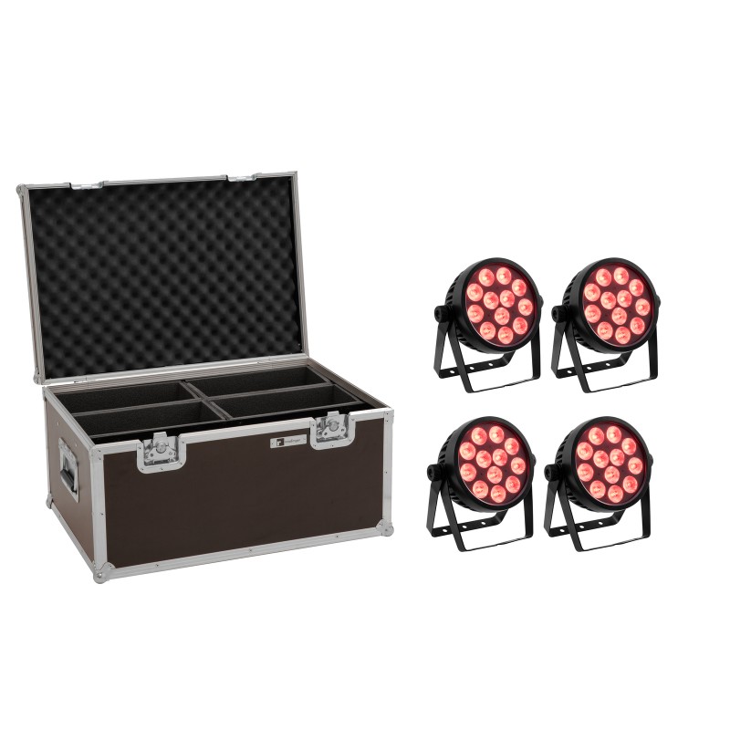 EUROLITE Set 4x LED 4C-12 Silent Slim Spot + Case - 1 EUROLITE Set 4x LED 4C-12 Silent Slim Spot + Case - 1