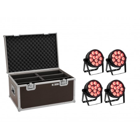 EUROLITE Set 4x LED 4C-12 Silent Slim Spot + Case - 1