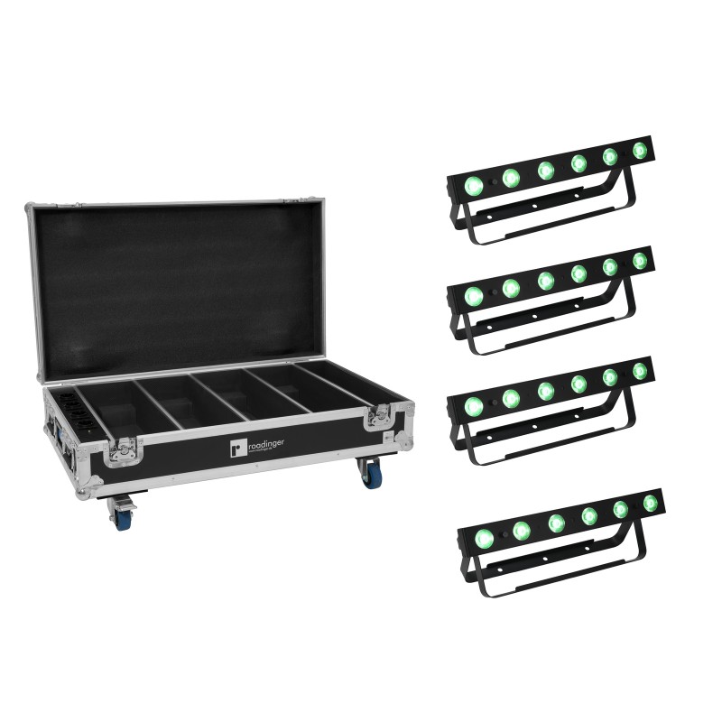 EUROLITE Set 4x AKKU Bar-6 QCL + Flightcase with charging function - 1 EUROLITE Set 4x AKKU Bar-6 QCL + Flightcase with charging function - 1