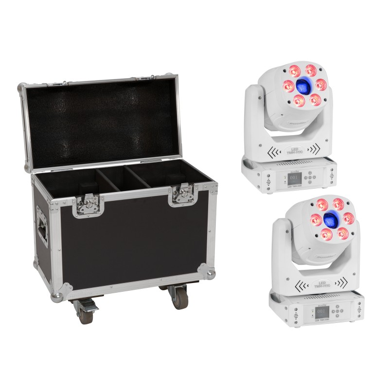 EUROLITE Set 2x LED TMH-H90 Hybrid Moving-Head Spot/Wash COB wh + Case - 1 EUROLITE Set 2x LED TMH-H90 Hybrid Moving-Head Spot/Wash COB wh + Case - 1