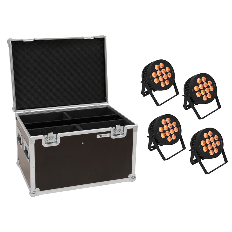 EUROLITE Set 4x LED IP PAR 12x8W QCL Spot + Case - 1 EUROLITE Set 4x LED IP PAR 12x8W QCL Spot + Case - 1