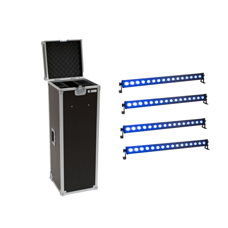 EUROLITE Set 4x LED IP T-Bar 16 QCL Bar + Case - 1 EUROLITE Set 4x LED IP T-Bar 16 QCL Bar + Case - 1