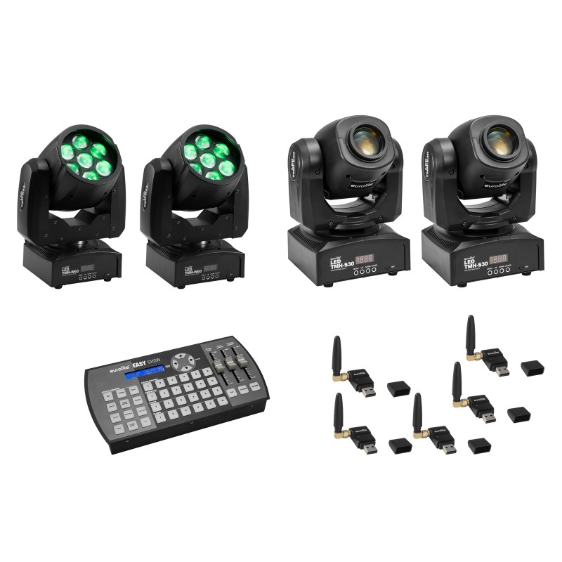 EUROLITE Set 2x LED TMH-W63 + 2x LED TMH-S30 + USB QuickDMX + Easy Show - 1 EUROLITE Set 2x LED TMH-W63 + 2x LED TMH-S30 + USB QuickDMX + Easy Show - 1