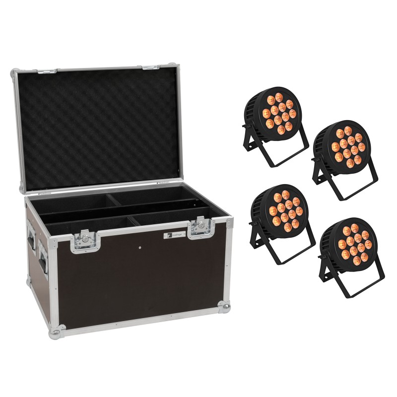 EUROLITE Set 4x LED IP PAR 12x9W SCL Spot + Case - 1 EUROLITE Set 4x LED IP PAR 12x9W SCL Spot + Case - 1
