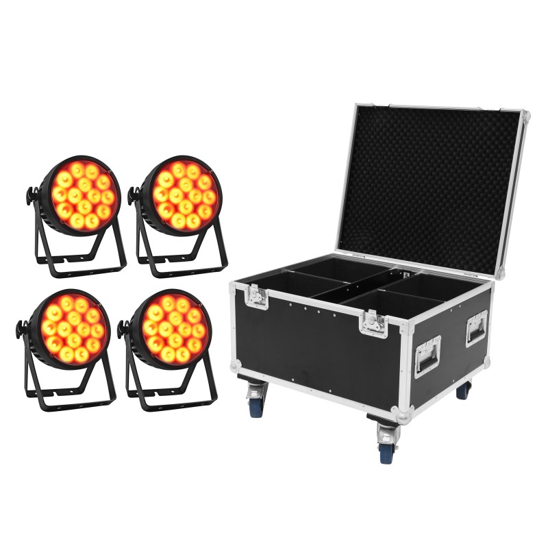 EUROLITE Set 4x LED IP PAR 14x10W HCL + Case - 1 EUROLITE Set 4x LED IP PAR 14x10W HCL + Case - 1