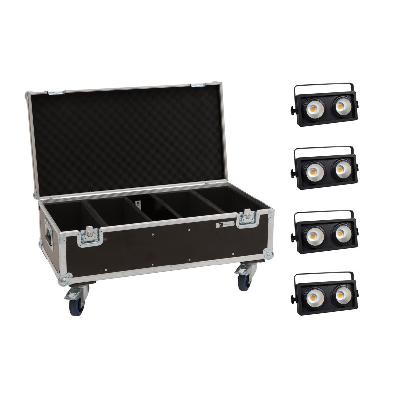 EUROLITE Set 4x Audience Blinder 2x100W LED COB WW + Case - 1 EUROLITE Set 4x Audience Blinder 2x100W LED COB WW + Case - 1