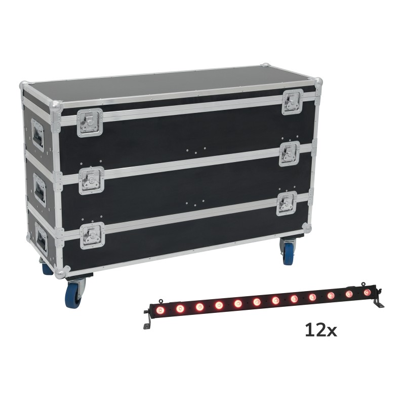 EUROLITE Set 12x LED BAR-12 QCL RGB+UV Bar + Case with wheels - 1 EUROLITE Set 12x LED BAR-12 QCL RGB+UV Bar + Case with wheels - 1