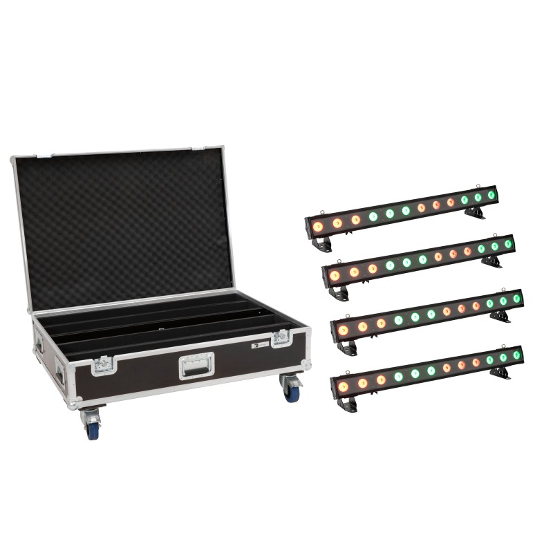 EUROLITE Set 4x LED IP T-PIX 12 HCL Bar + Case with wheels - 1 EUROLITE Set 4x LED IP T-PIX 12 HCL Bar + Case with wheels - 1