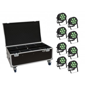 EUROLITE Set 8x LED IP PAR 7x9W SCL Spot + Case with wheels - 1