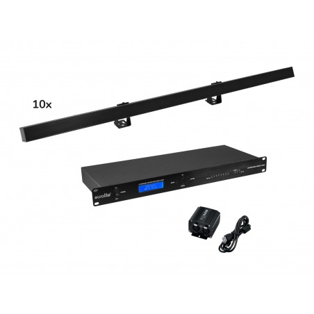 EUROLITE Set 10x LED PR-100/32 Pixel DMX Rail bk + DMX Software - 1