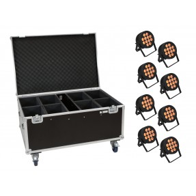 EUROLITE Set 8x LED IP PAR 12x9W SCL Spot + Case with wheels - 1