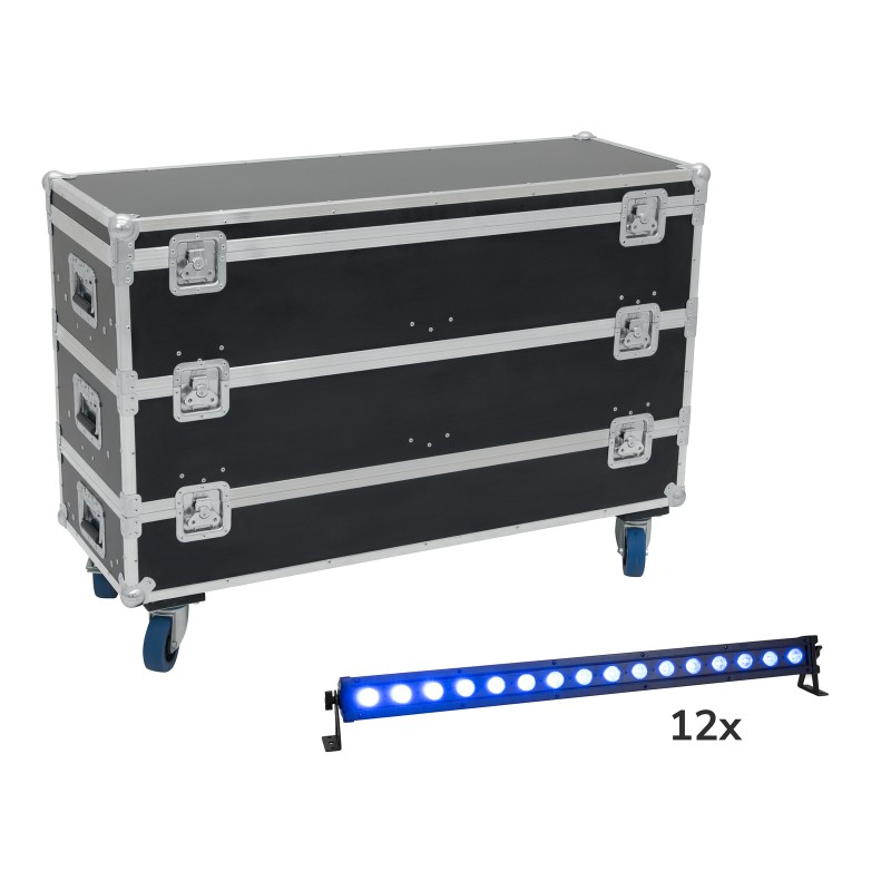 EUROLITE Set 12x LED IP T-Bar 16 QCL Bar + Case with wheels - 1