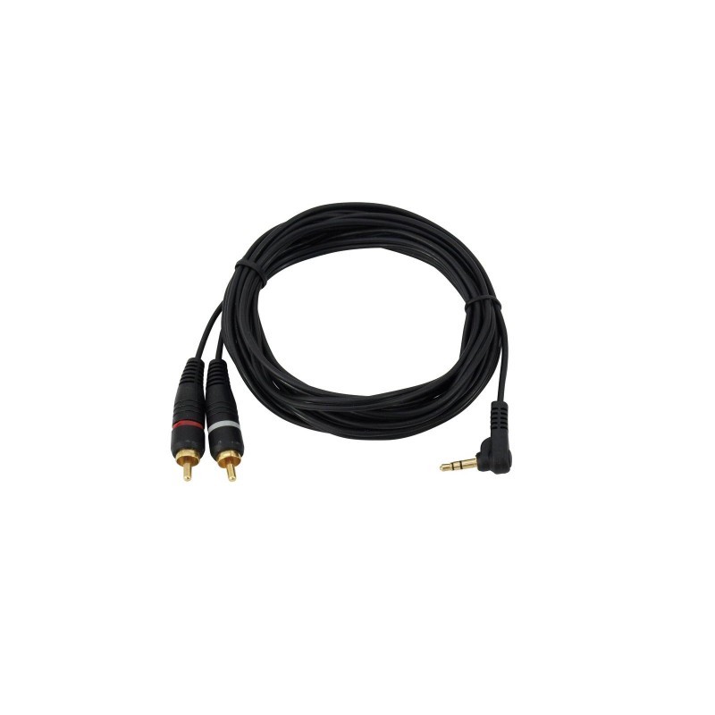 OMNITRONIC Adaptercable 3.5 Jack 90°/2xRCA 1.5m bk - 2