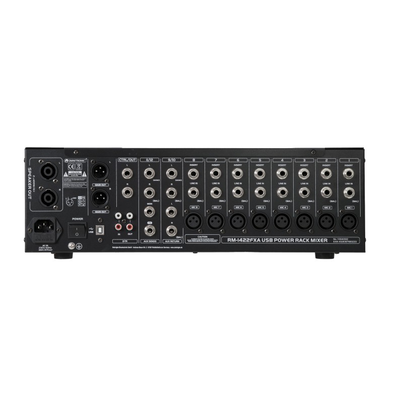 OMNITRONIC RM-1422FXA USB Rack Power Mixer - 3 OMNITRONIC RM-1422FXA USB Rack Power Mixer - 3