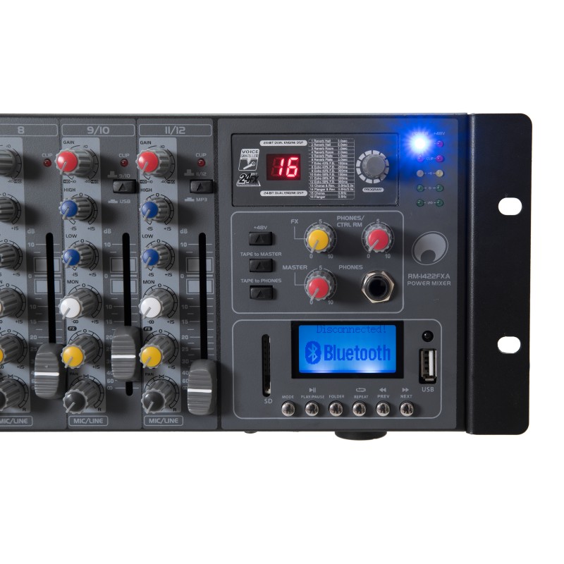 OMNITRONIC RM-1422FXA USB Rack Power Mixer - 5 OMNITRONIC RM-1422FXA USB Rack Power Mixer - 5