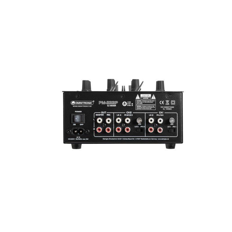 OMNITRONIC PM-222P 2-Channel DJ Mixer with Player - 3 OMNITRONIC PM-222P 2-Channel DJ Mixer with Player - 3