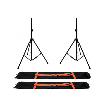 OMNITRONIC Set 2x BS-2 EU Loudspeaker Stand + 2x Carrying bag - 1
