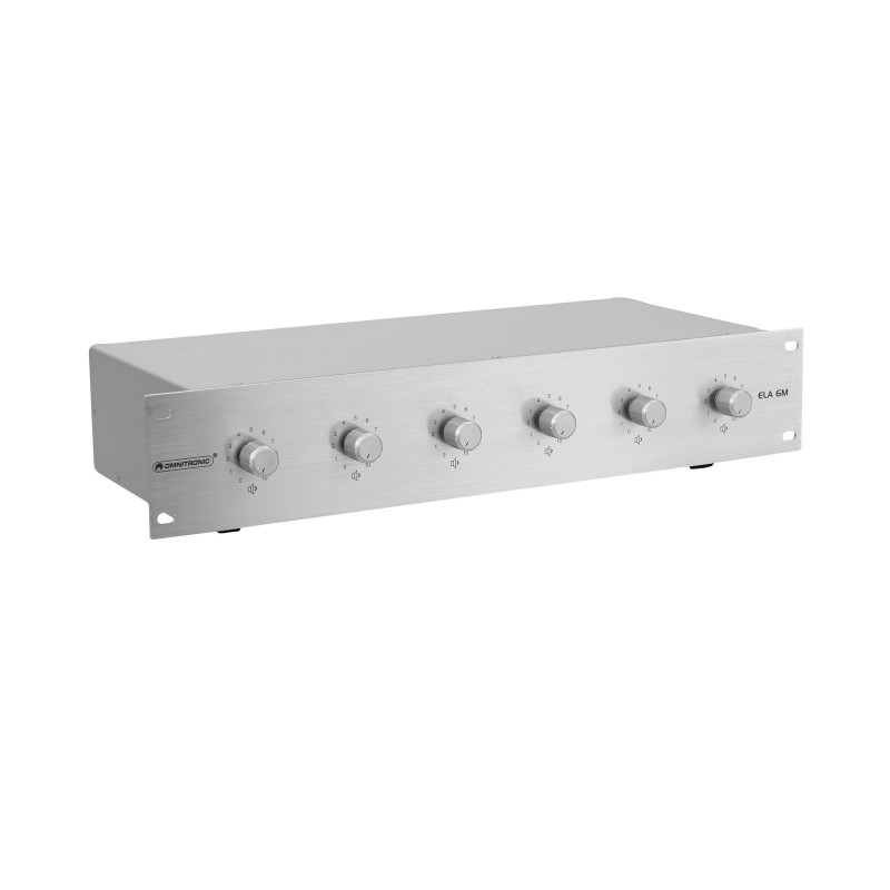 OMNITRONIC PA 6-zone mono vol contr 10W sil - 1 OMNITRONIC PA 6-zone mono vol contr 10W sil - 1