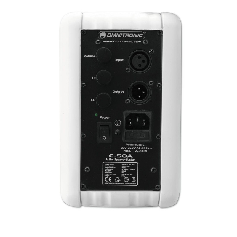 OMNITRONIC C-50A active white 2x - 4 OMNITRONIC C-50A active white 2x - 4