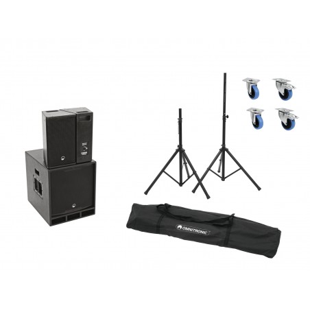 OMNITRONIC Set MAXX-1508DSP 2.1 Aktiv-System + Speaker stands - 1
