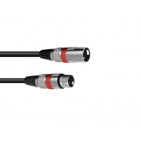 OMNITRONIC XLR cable 3pin 0.5m bk/rd - 1