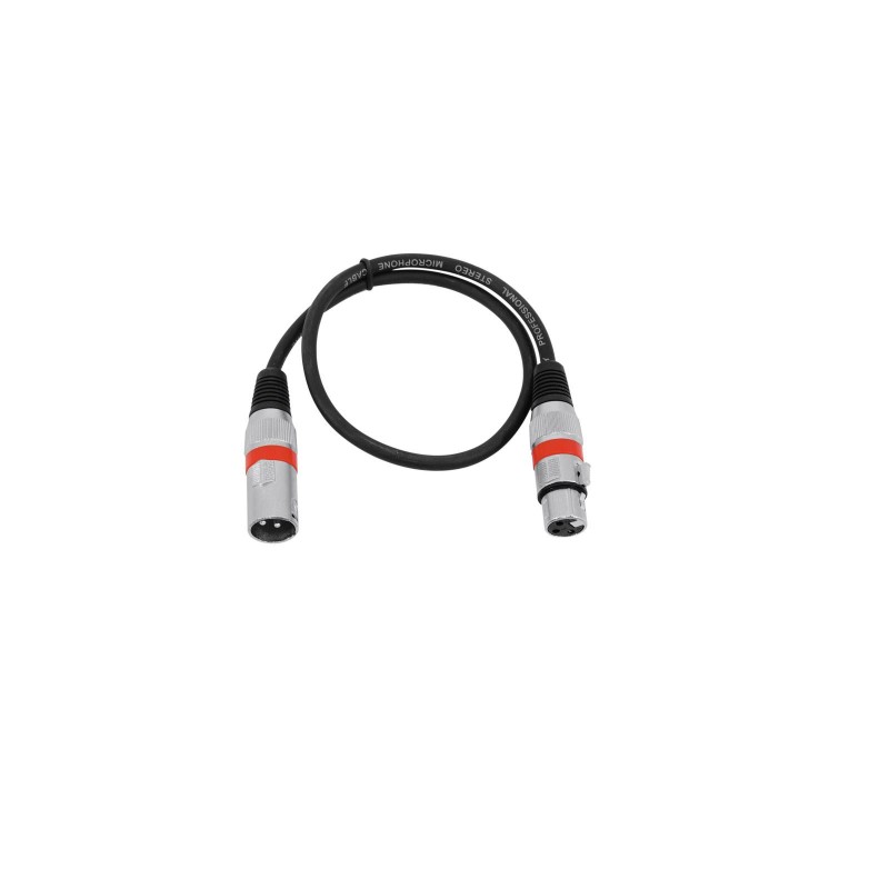 OMNITRONIC XLR cable 3pin 0.5m bk/rd - 2