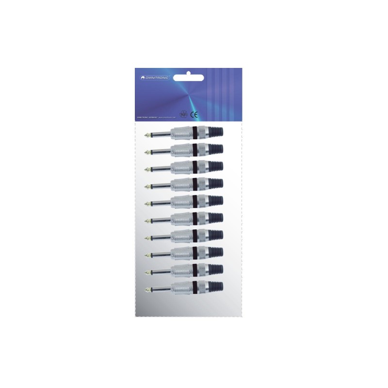 OMNITRONIC Jack plug 6.3 mono bk ROAD 10x - 3