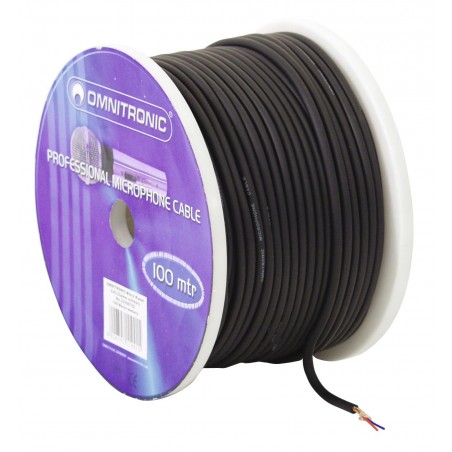 OMNITRONIC Microphone cable 2x0.22 100m bk + plugs - 1