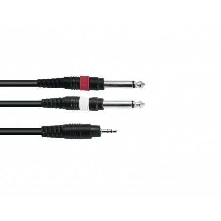 OMNITRONIC Adaptercable 3.5 Jack/2xJack 1.5m bk - 1