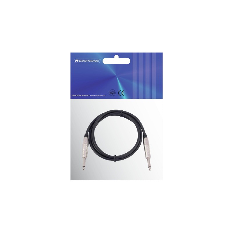 OMNITRONIC Jack cable 6.3 mono 1.5m bk ROAD - 3