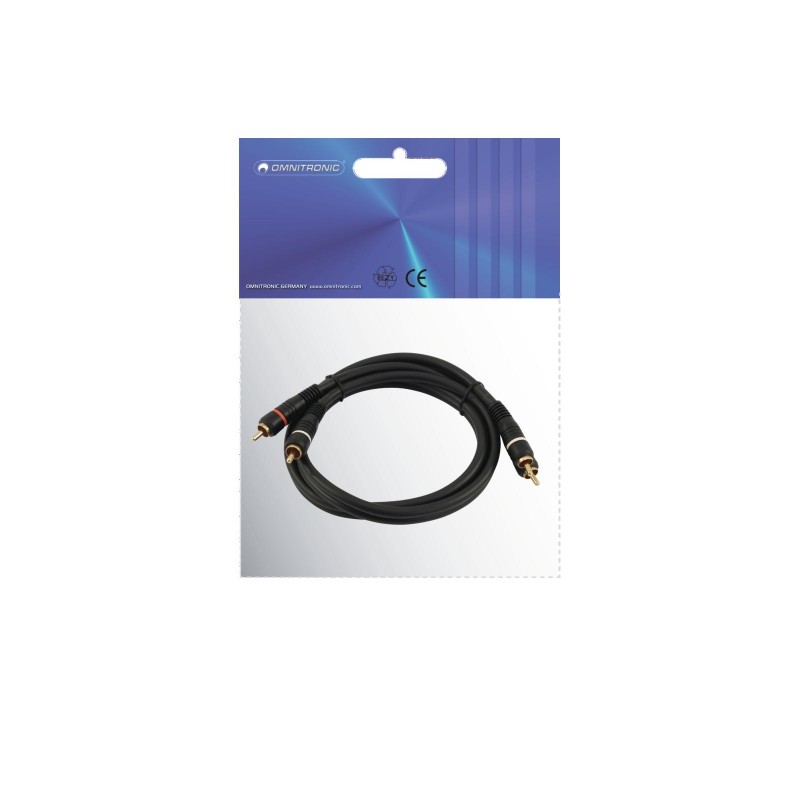 OMNITRONIC RCA cable 2x2 0.3m - 3 OMNITRONIC RCA cable 2x2 0.3m - 3