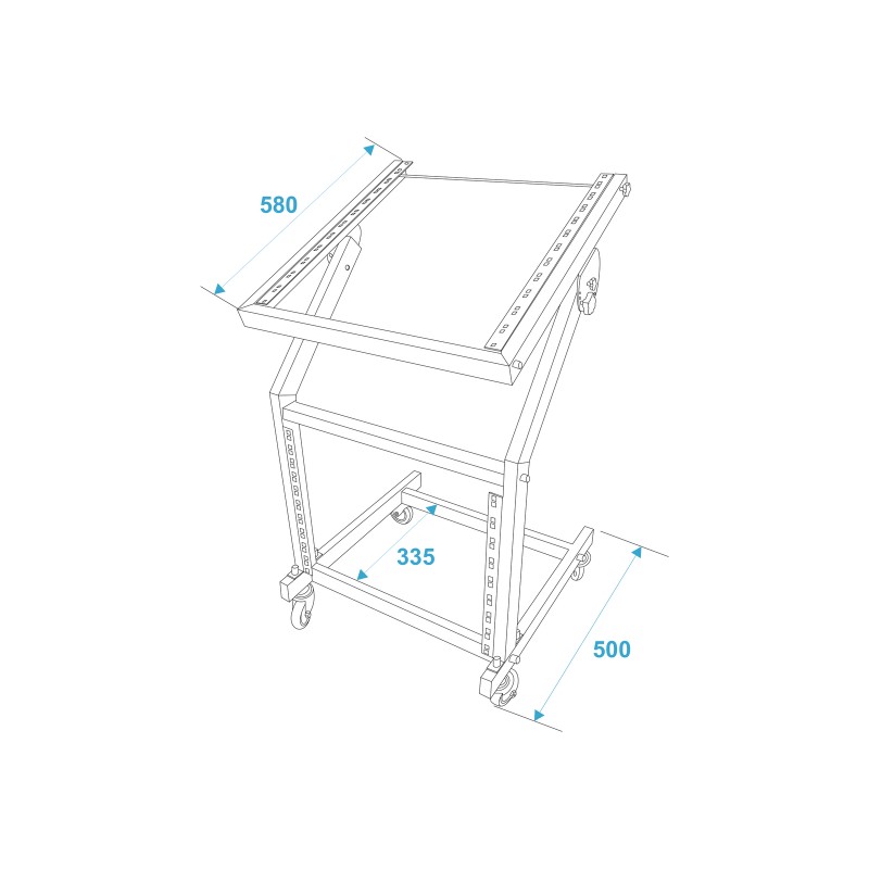 OMNITRONIC Rack Stand 12U/10U adjustable on Wheels - 5 OMNITRONIC Rack Stand 12U/10U adjustable on Wheels - 5