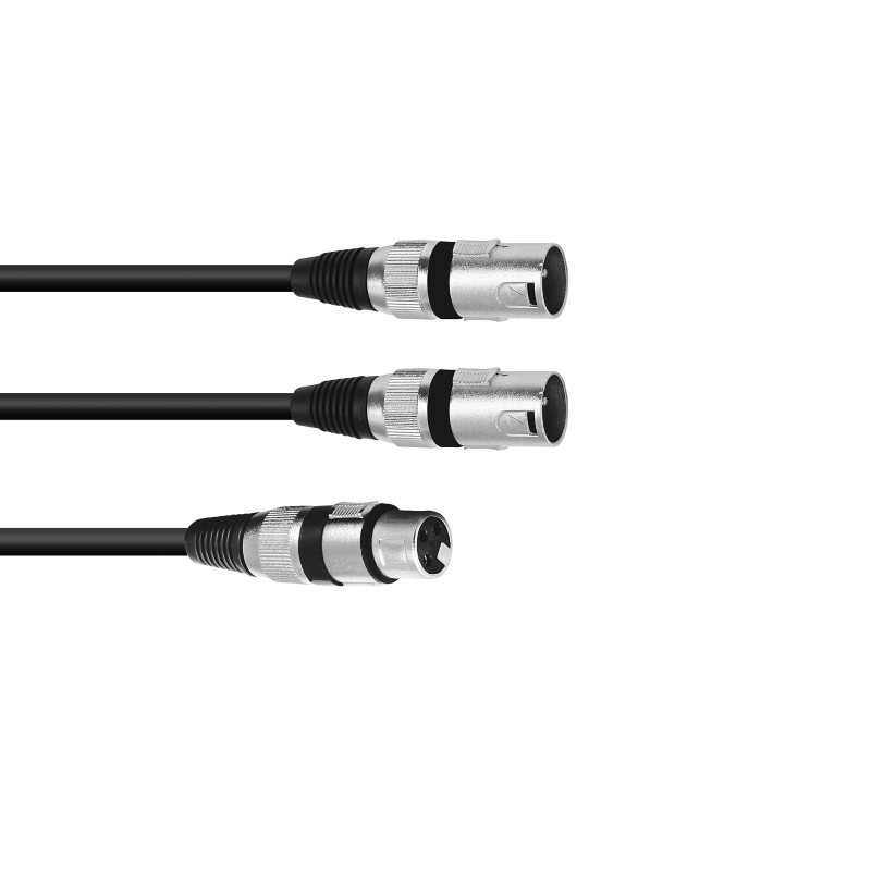 OMNITRONIC Adaptercable XLR(F)/2xXLR(M) 1.5m bk - 1