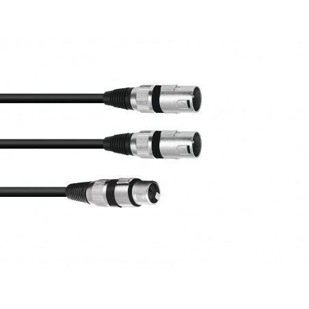 OMNITRONIC Adaptercable XLR(F)/2xXLR(M) 1.5m bk - 1