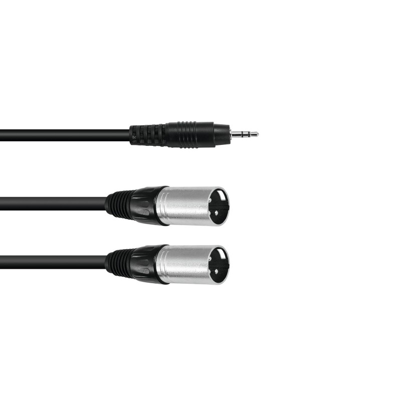 OMNITRONIC Adaptercable 3.5 Jack/2xXLR(M) 1.5m bk - 1