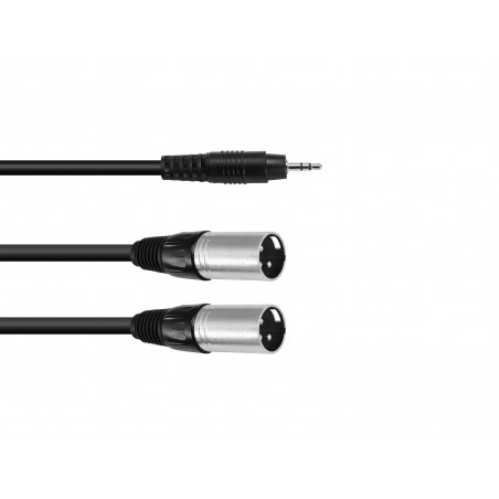 OMNITRONIC Adaptercable 3.5 Jack/2xXLR(M) 1.5m bk - 1