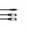 OMNITRONIC Adaptercable 3.5 Jack/2xXLR(M) 1.5m bk - 1
