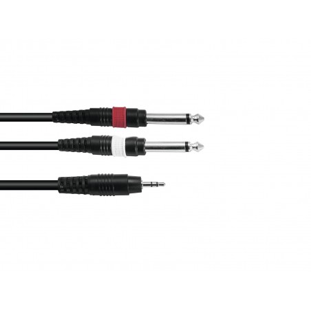 OMNITRONIC Adaptercable 3.5 Jack/2xJack 6m bk - 1