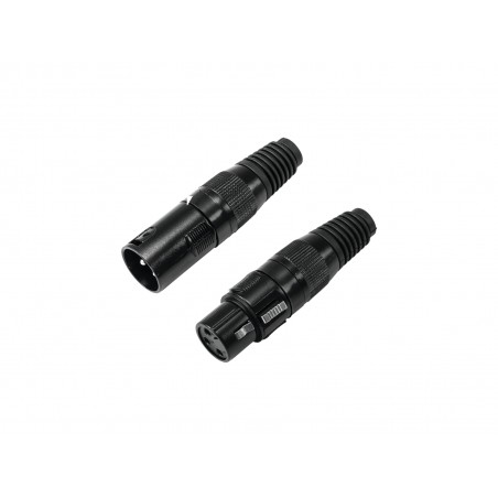 OMNITRONIC XLR socket/plug set 3pin black housing 5x - 1