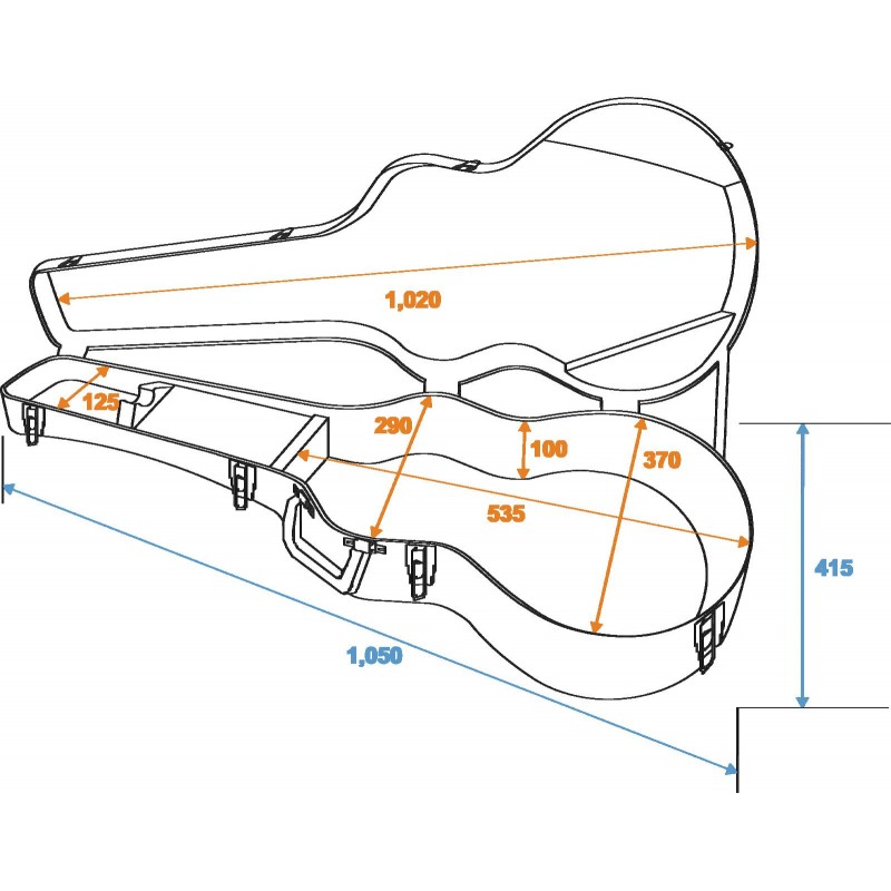 DIMAVERY ABS Case for classic-guitar - 3