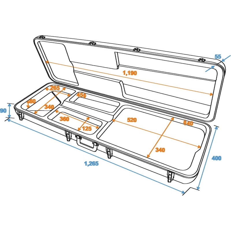 DIMAVERY ABS rectangle case for e-bass, rectangel - 3 DIMAVERY ABS rectangle case for e-bass, rectangel - 3
