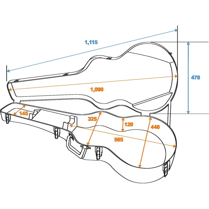 DIMAVERY ABS Case for jumbo acoustic - 4