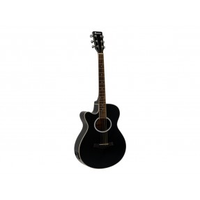 DIMAVERY AW-400 Western guitar LH, black - 1