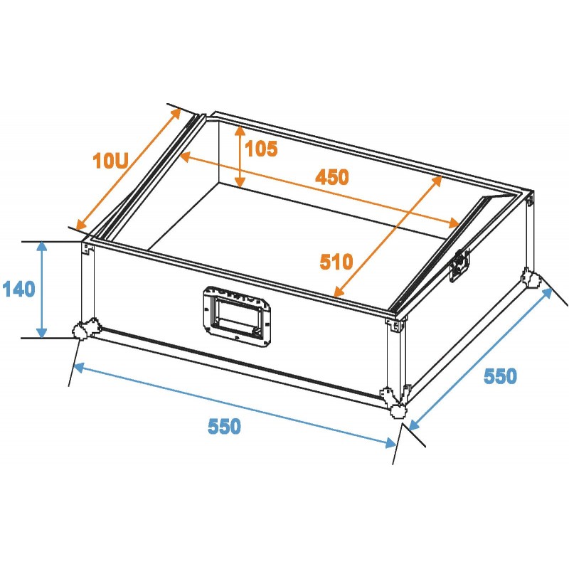 ROADINGER Mixer Case Pro MCB-19, sloping, black 10U - 2 ROADINGER Mixer Case Pro MCB-19, sloping, black 10U - 2