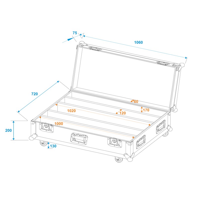 ROADINGER Flightcase 4x LED IP T-PIX 8 QCL/T-PIX 12 HCL with wheels - 5 ROADINGER Flightcase 4x LED IP T-PIX 8 QCL/T-PIX 12 HCL with wheels - 5