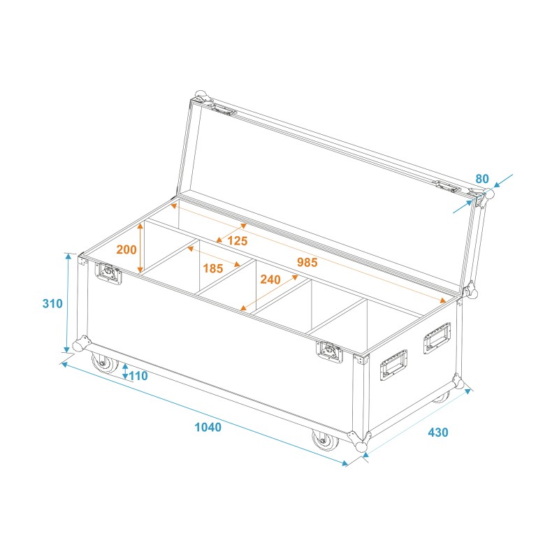 ROADINGER Flightcase 4x LED Umbrella - 5 ROADINGER Flightcase 4x LED Umbrella - 5