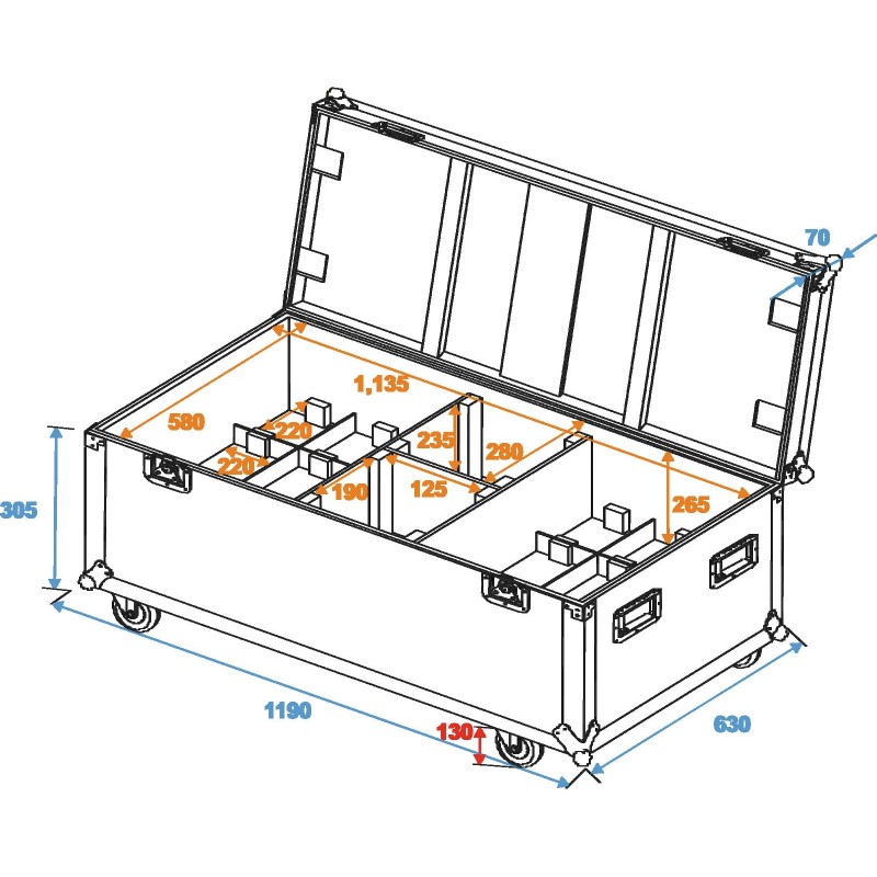 ROADINGER Flightcase 8x ML-56/ML-64 - 2 ROADINGER Flightcase 8x ML-56/ML-64 - 2